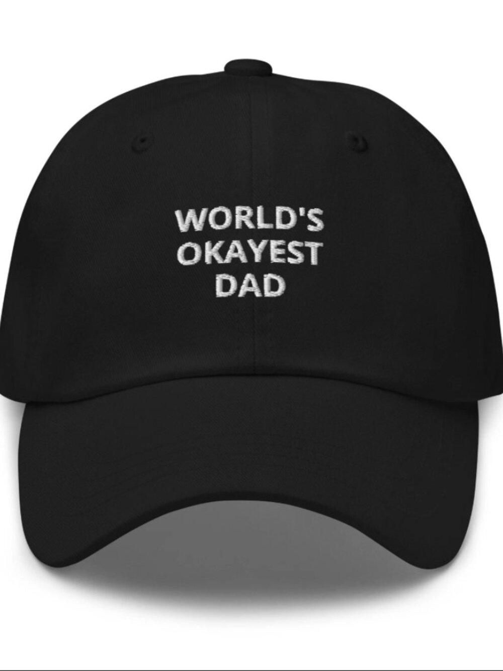 "World's Okayest Dad" Black Dad Cotton Ball Cap Hat